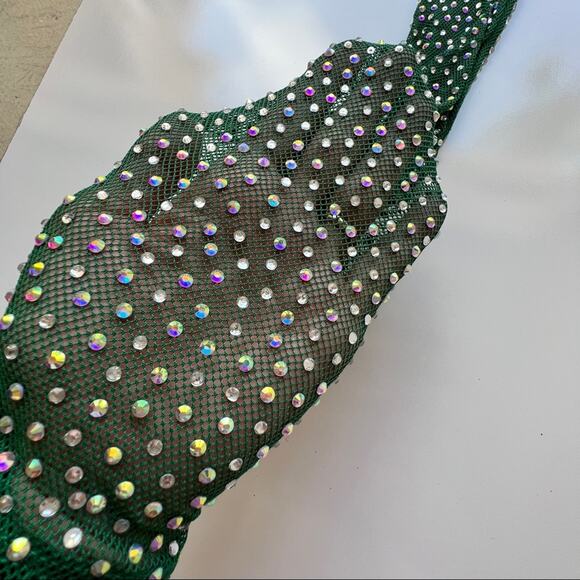 Fashion Nova Ready For A Party Rhinestone Mini Dress Set in Green - Picture 12 of 16